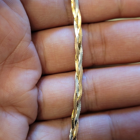 10k gold braided necklace and 9k gold bracelet - Picture 7 of 7
